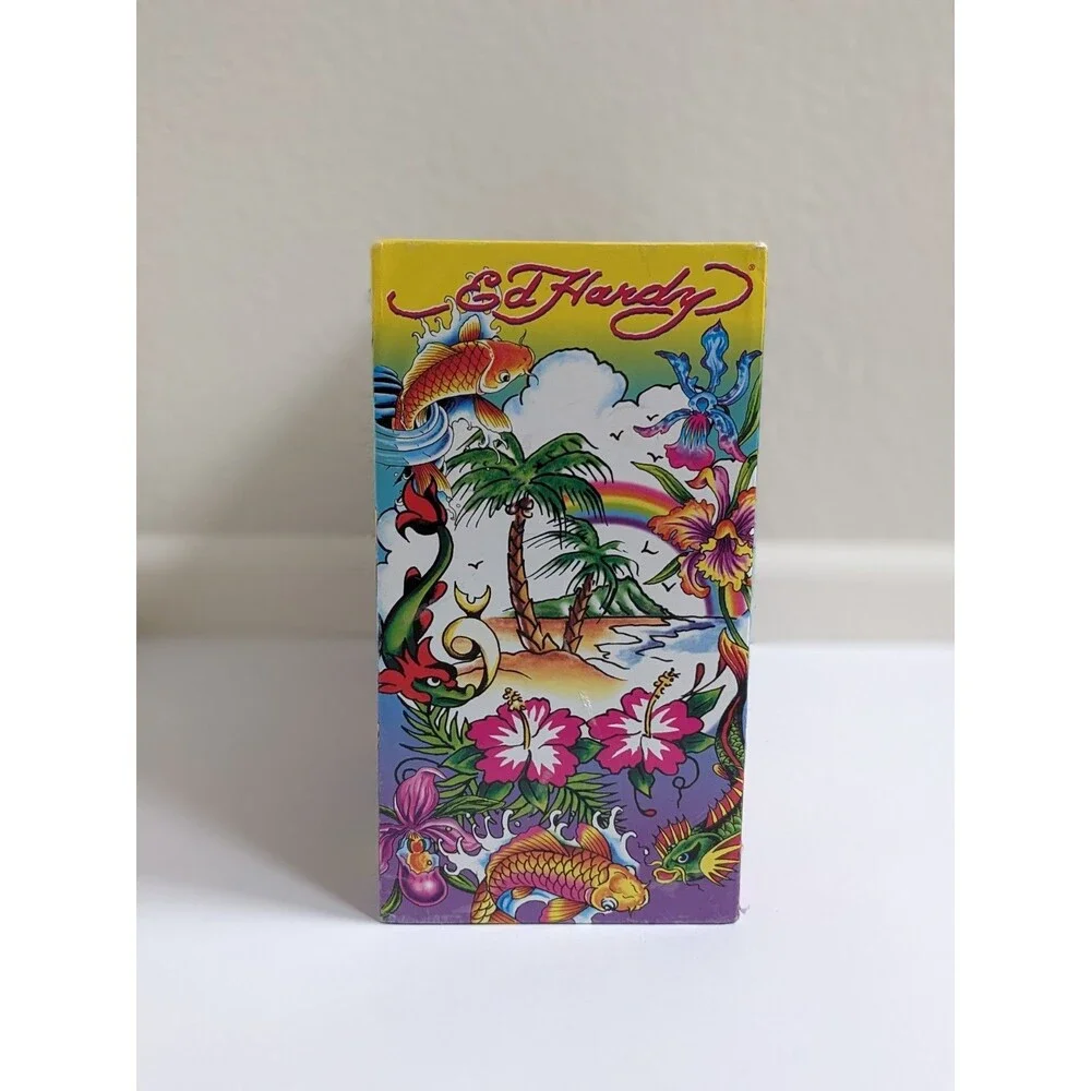 Ed Hardy‎ x Lisa Frank Hanging File Box Tropical Tattoo Art Koi Dragon Rainbow